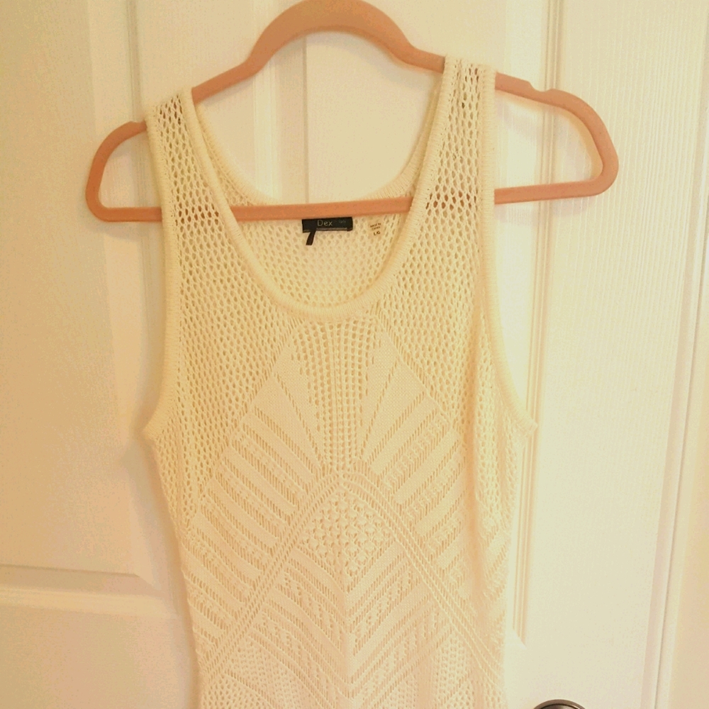 Dex linen white crochet Dress